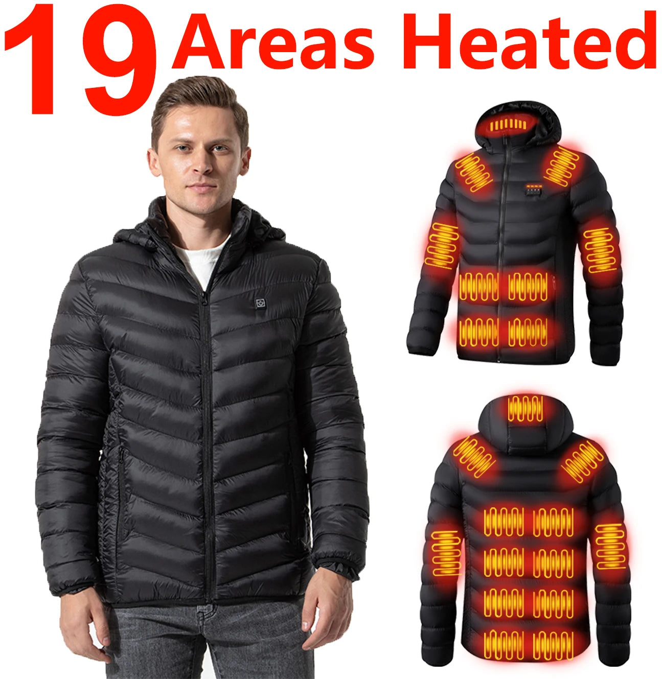19 Areas Winter Warm USB Heating Jacket
