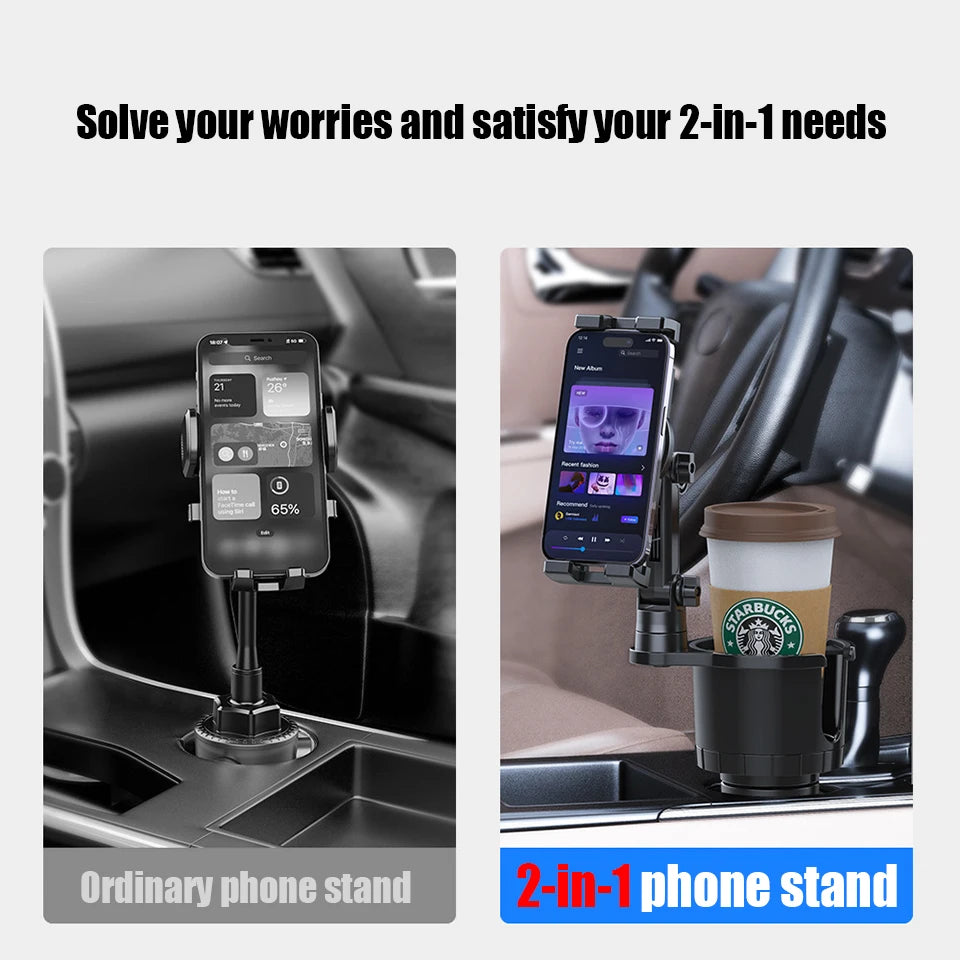 2 In 1 Car Cup and Phone mount Holder