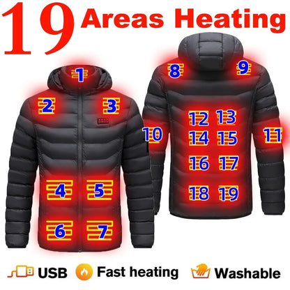 19 Areas Winter Warm USB Heating Jacket