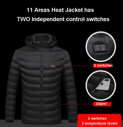 19 Areas Winter Warm USB Heating Jacket