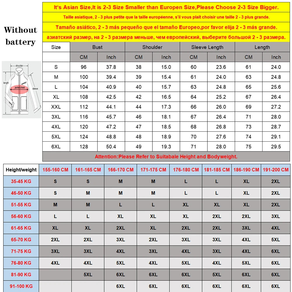 19 Areas Winter Warm USB Heating Jacket